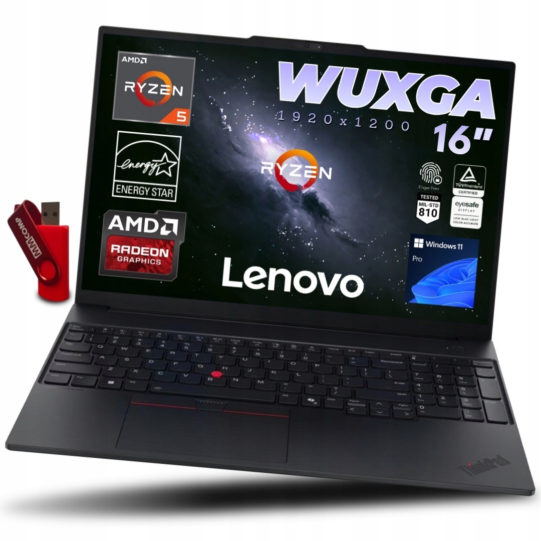 Laptop Lenovo ThinkPad E16 G3 Ryzen 5 230 16GB 2TB Ssd 1920*1200 Ips W11