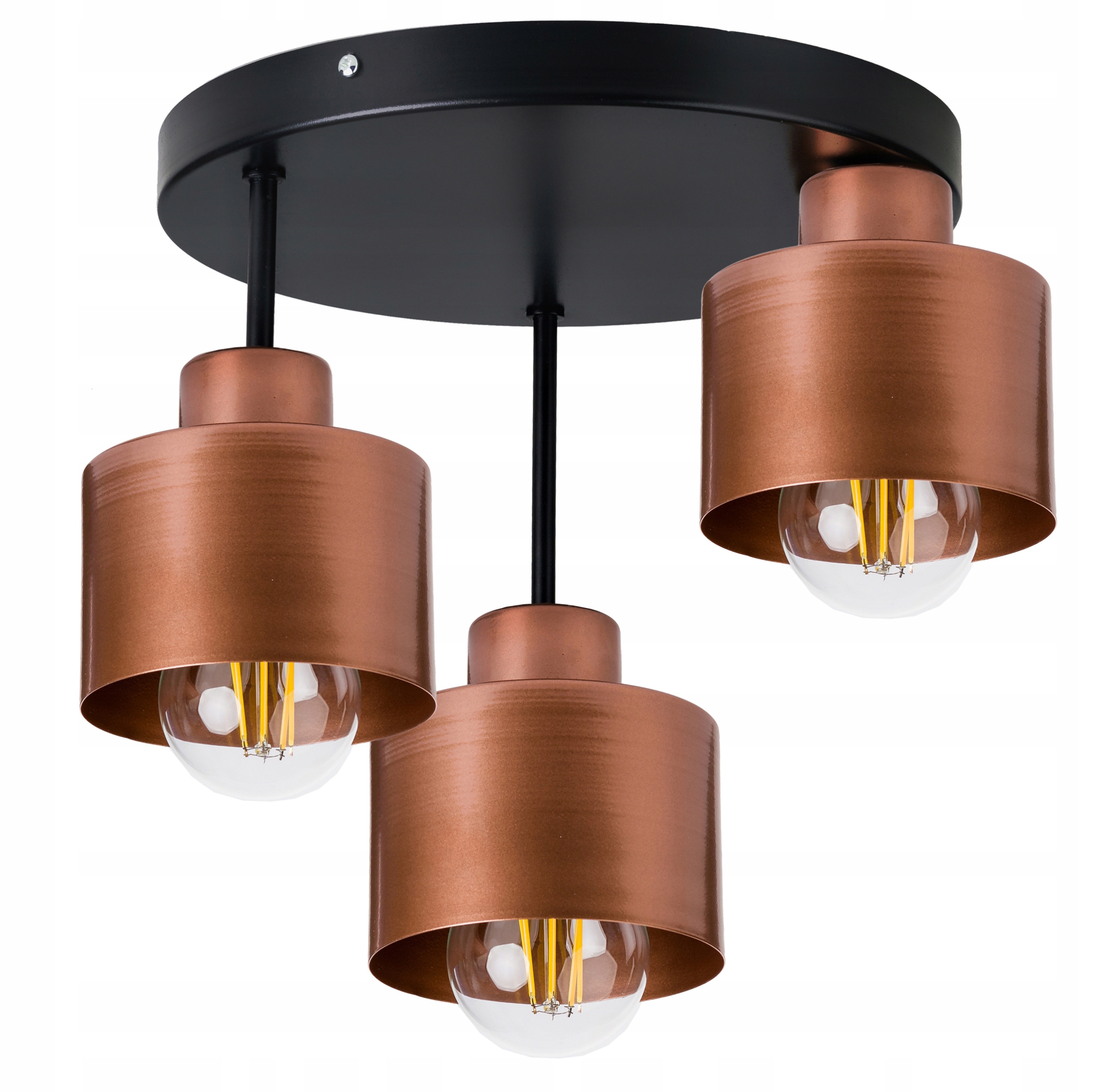 Lampa stropní svítidlo stropní lustr loft měď na 3 E27