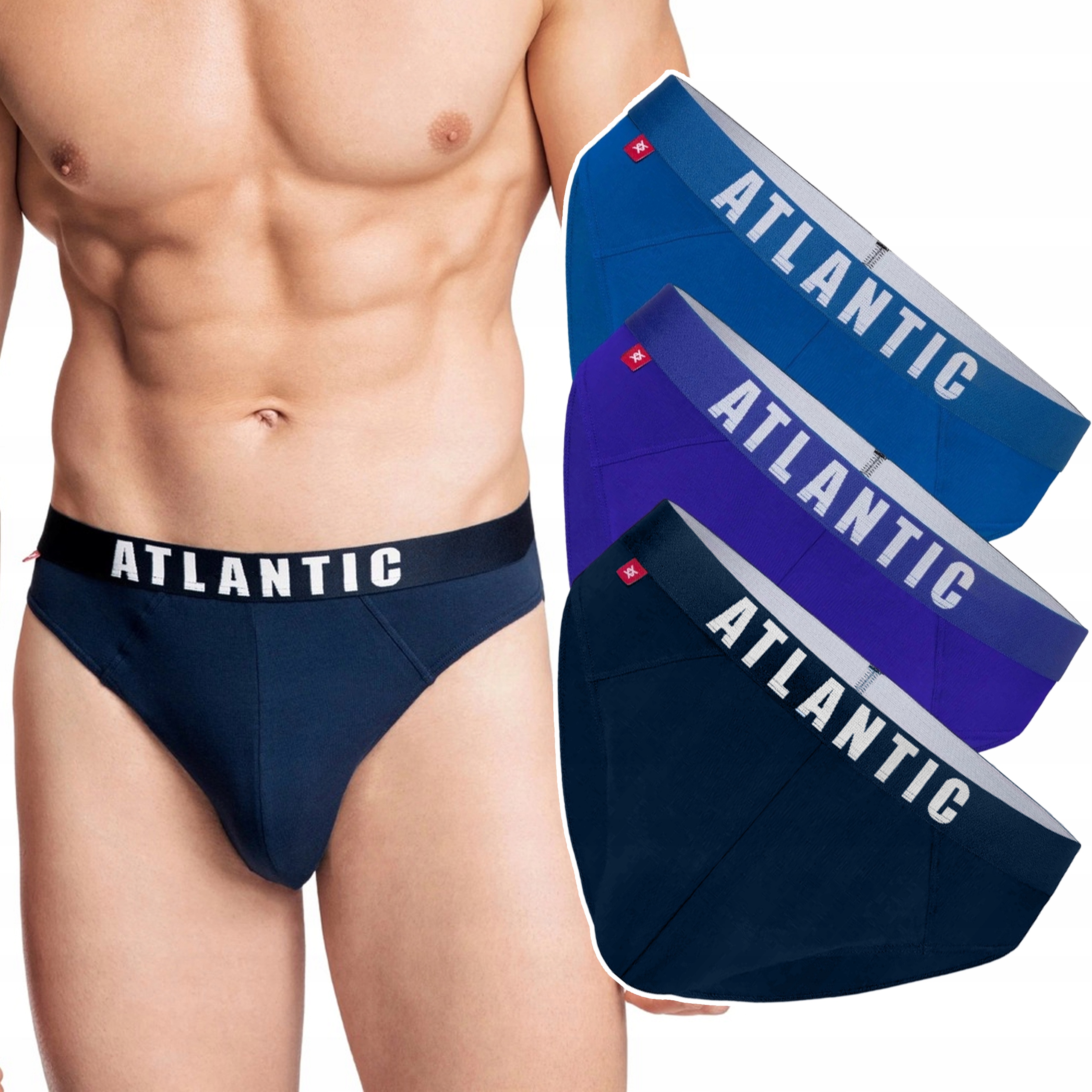 x3 Pánské sportovní slipy Atlantic 3MP-094 Slipy Sada M