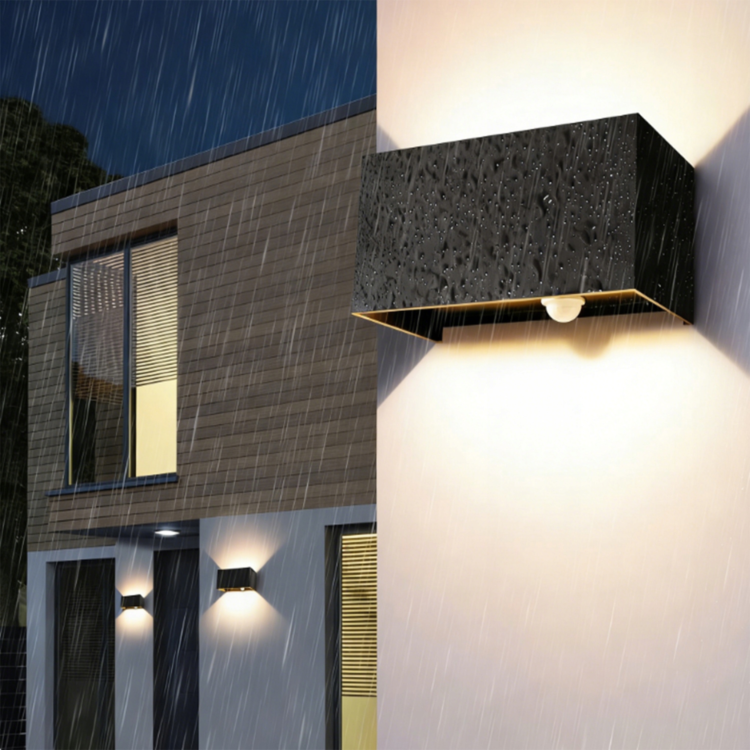 Led Venkovní Nástěnné Svítidlo 20W Senzor Pohybu IP65 Hliníkový Balkon 3000 K
