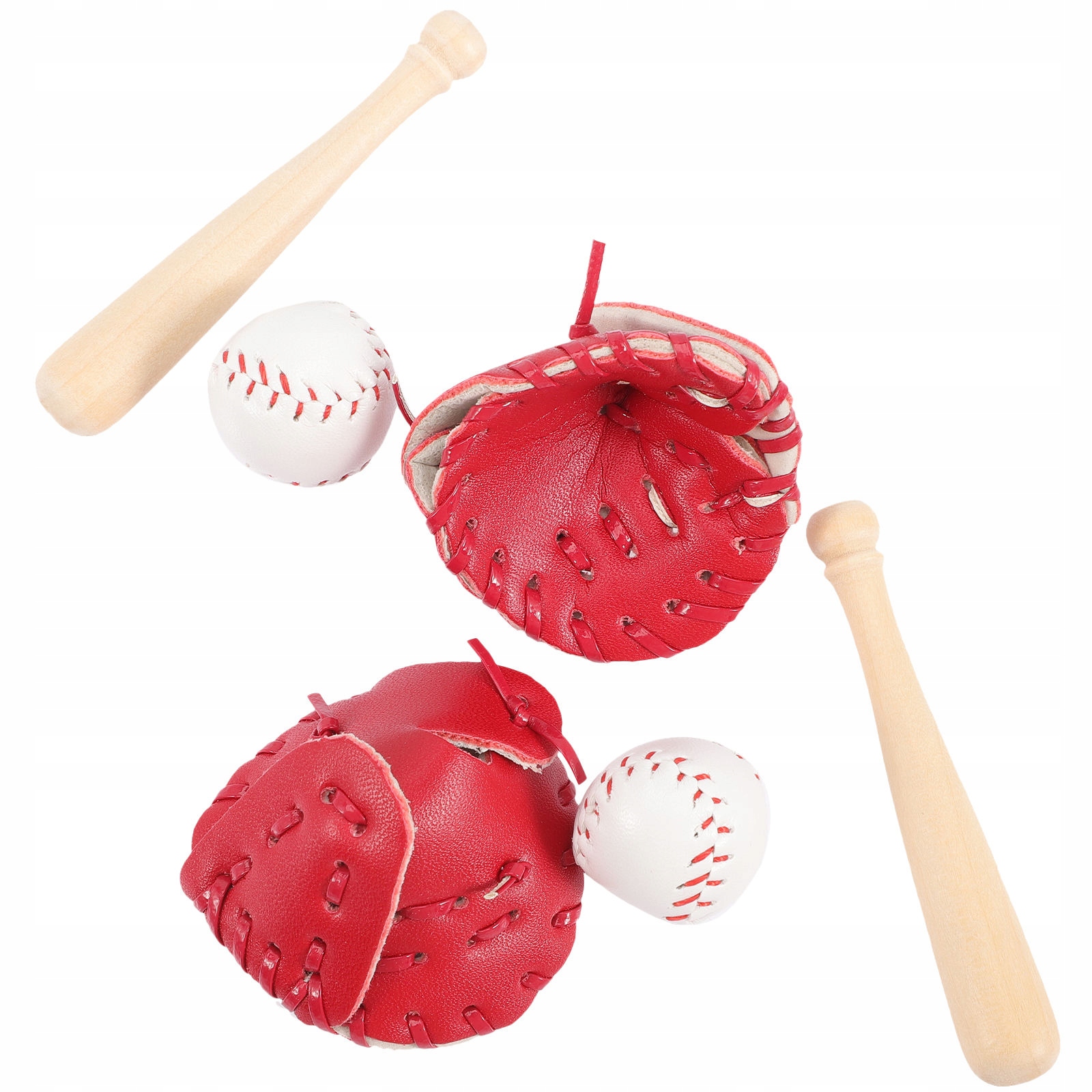 Mini Zestaw Baseballowy Do Zawieszania Drewno I Skóra