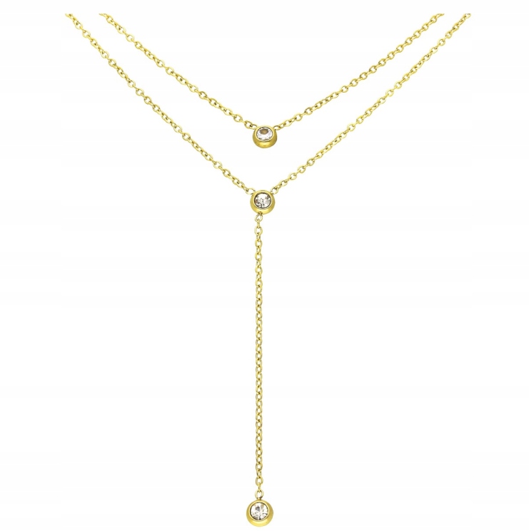 

Naszyjnik Złoty Zirconia Krawatka Stal Chirurgicz.