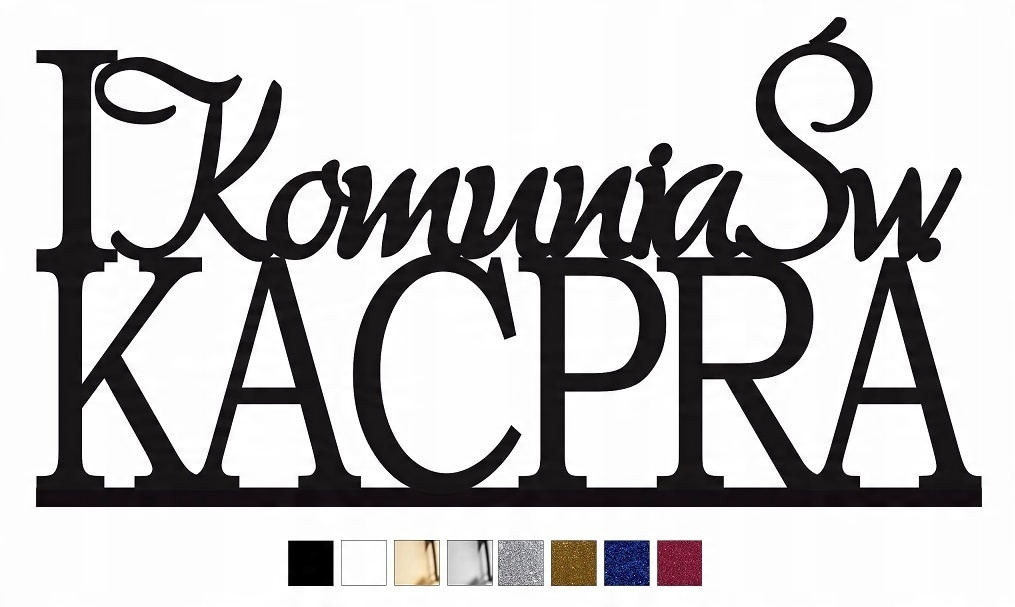

Topper dekor bok tortu z Imieniem Komunia Święta