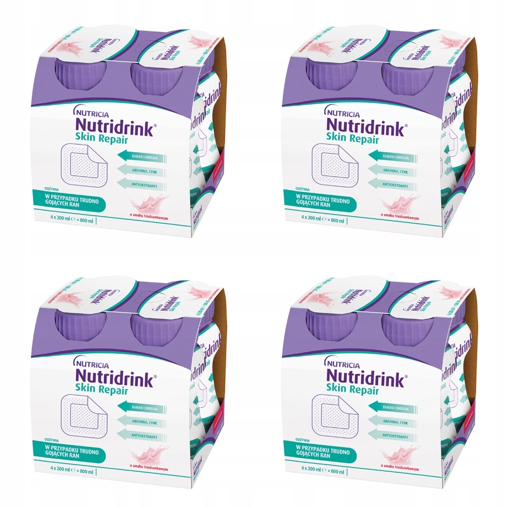 Nutridrink Skin Repair o smaku truskawkowym żywienie medyczne 16 x 200ml