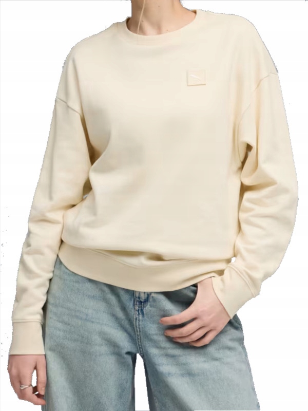 Dámská Mikina Puma 688099-99 bez kapuce bavlněná sportovní béžová, velikost M