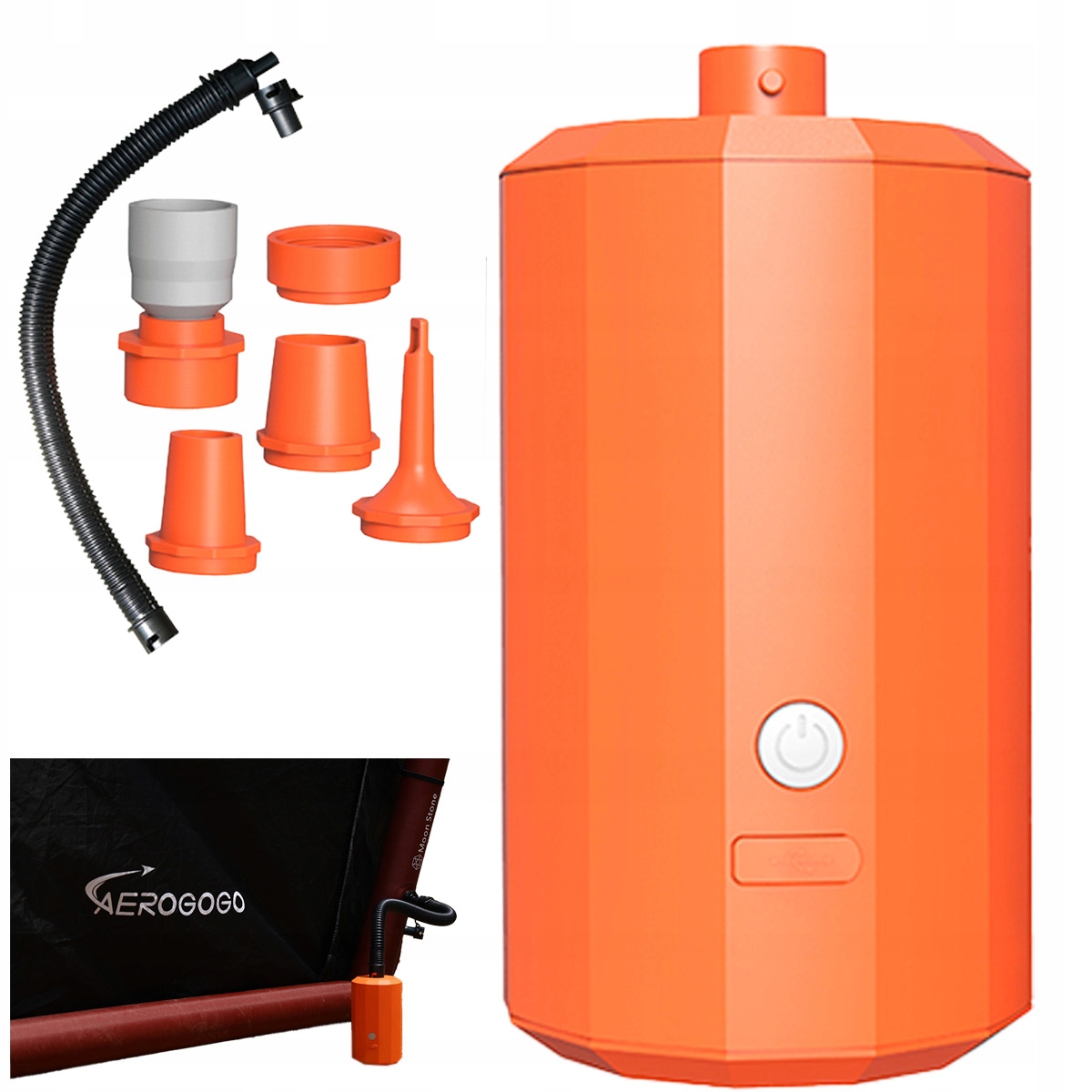 Aerogogo Giga Pump Pompka elektryczna Turystyczna 5 Dyszy wężyk Usb-c