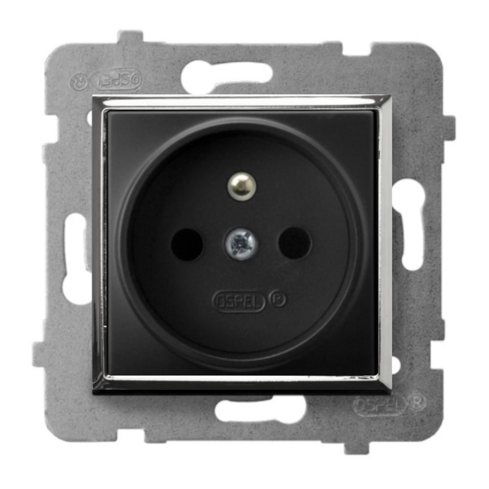 

Moduł Czarny Srebro Bez Ramki Gniazdo Pojedyncze