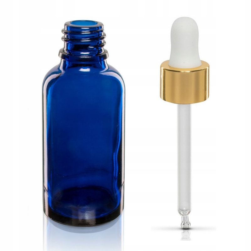 

Butelka Szklana Niebieska Z Pipetą 30 ML