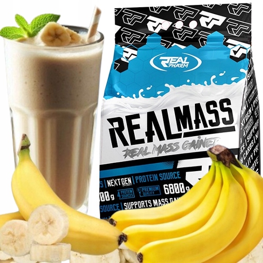 Gainer sacharidová bílkovina Real Pharm Real Mass Banan 6800 g