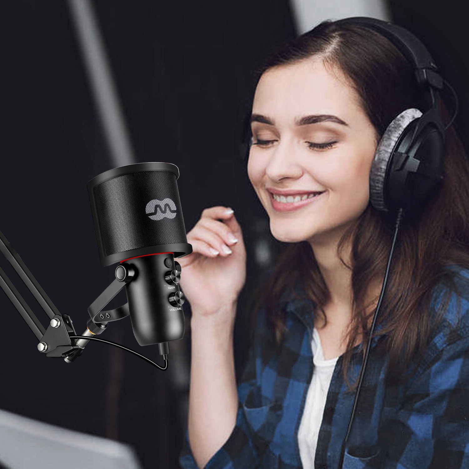 MOZOS PS-2 PROFESJONALNY POP FILTR MIKROFONOWY Długość ramienia 9 cm