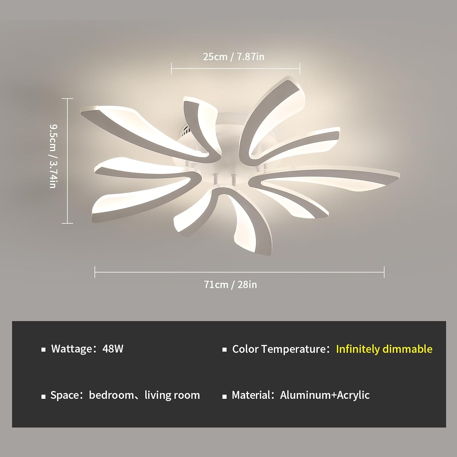 LAMPA SUFITOWA LED PLAFON ŻYRANDOL BIAŁY 48W+PILOT Marka Comely