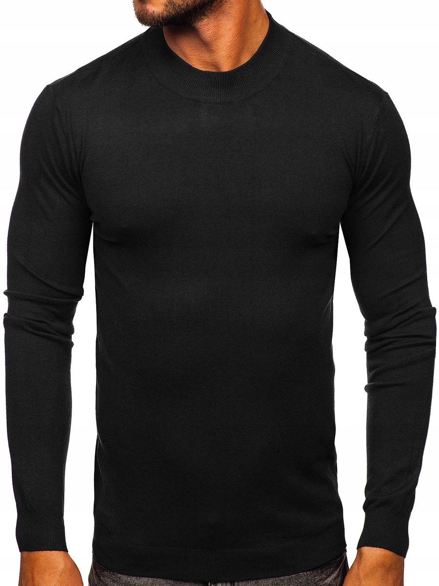 

Sweter Męski Półgolf Czarny MMB603 Denley_m