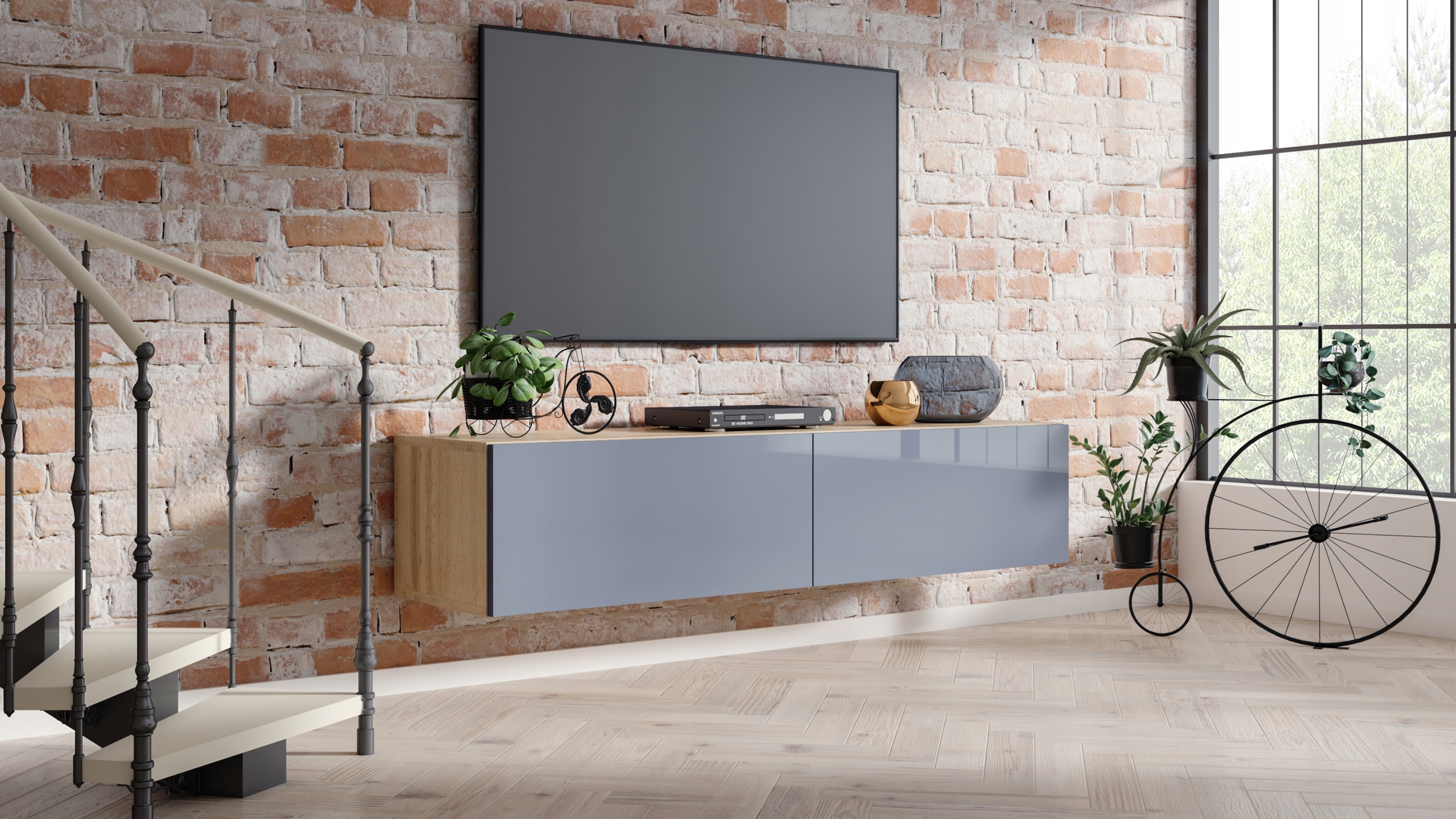 SZAFKA RTV VENEZIA 160 LOFT INDUSTRIAL Typ uniwersalna