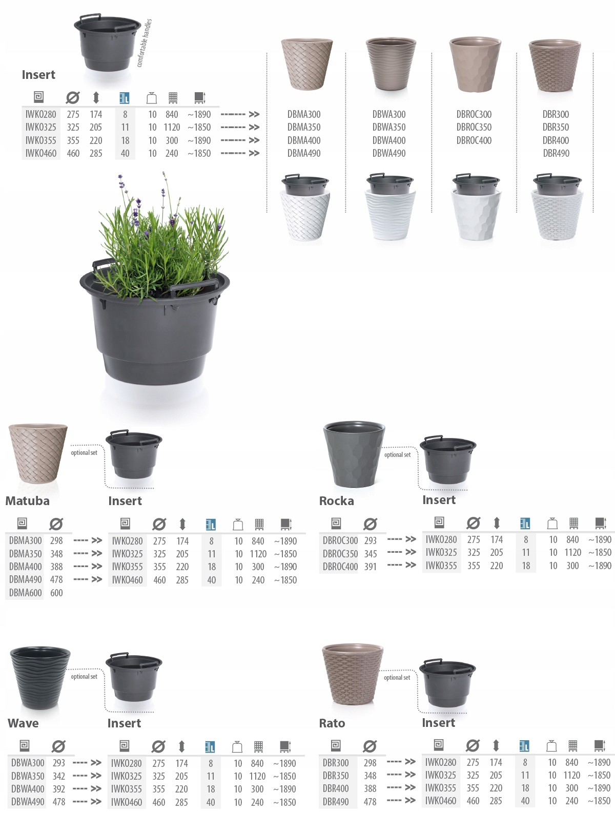 Wkład do donicy Massive IWKO460 - Czarny Marka Prosperplast