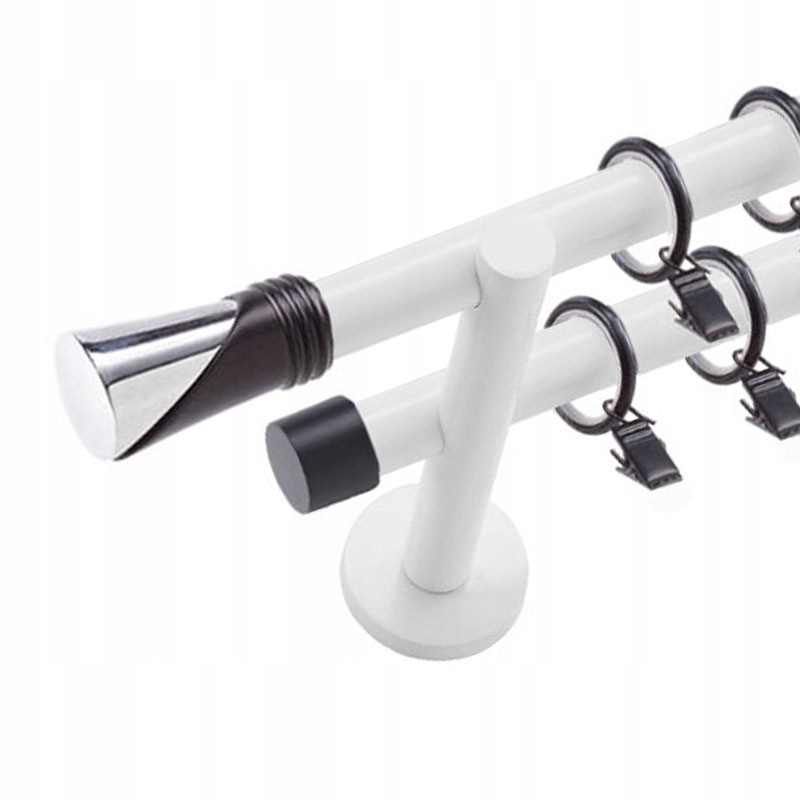 

Kompletny dwukolorowy Karnisz 220 cm 19+19 mm