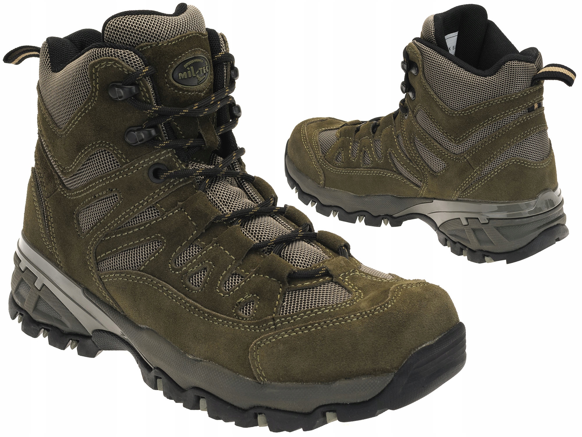 Vojenské vysoké kožené trekové boty Mil-Tec Squad 5" Olive 41