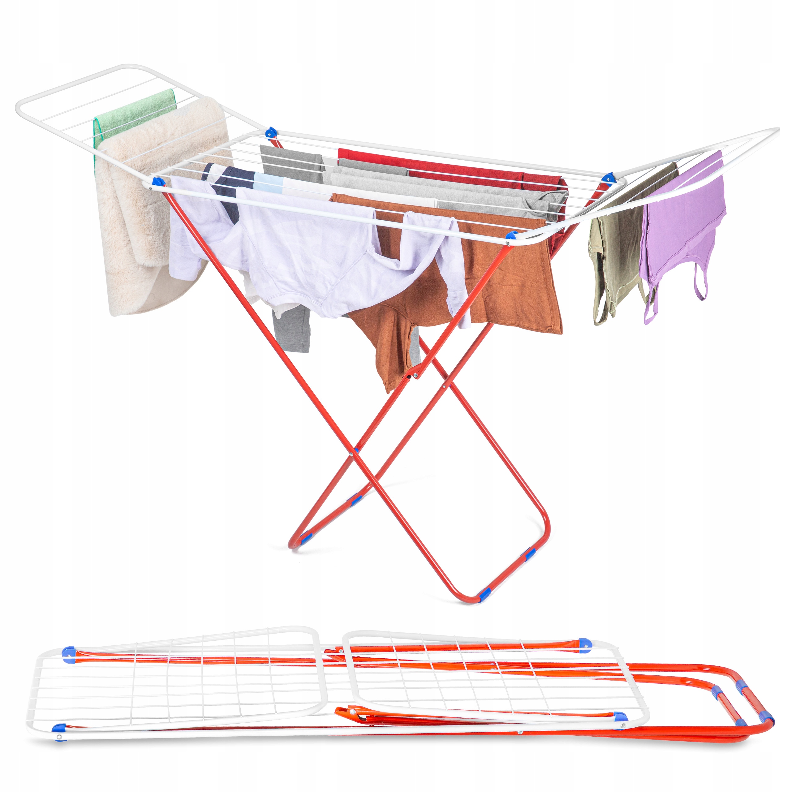 Levně Sušák na prádlo horizontální, skládací, stabilní, volně stojící, balkon, zahrada