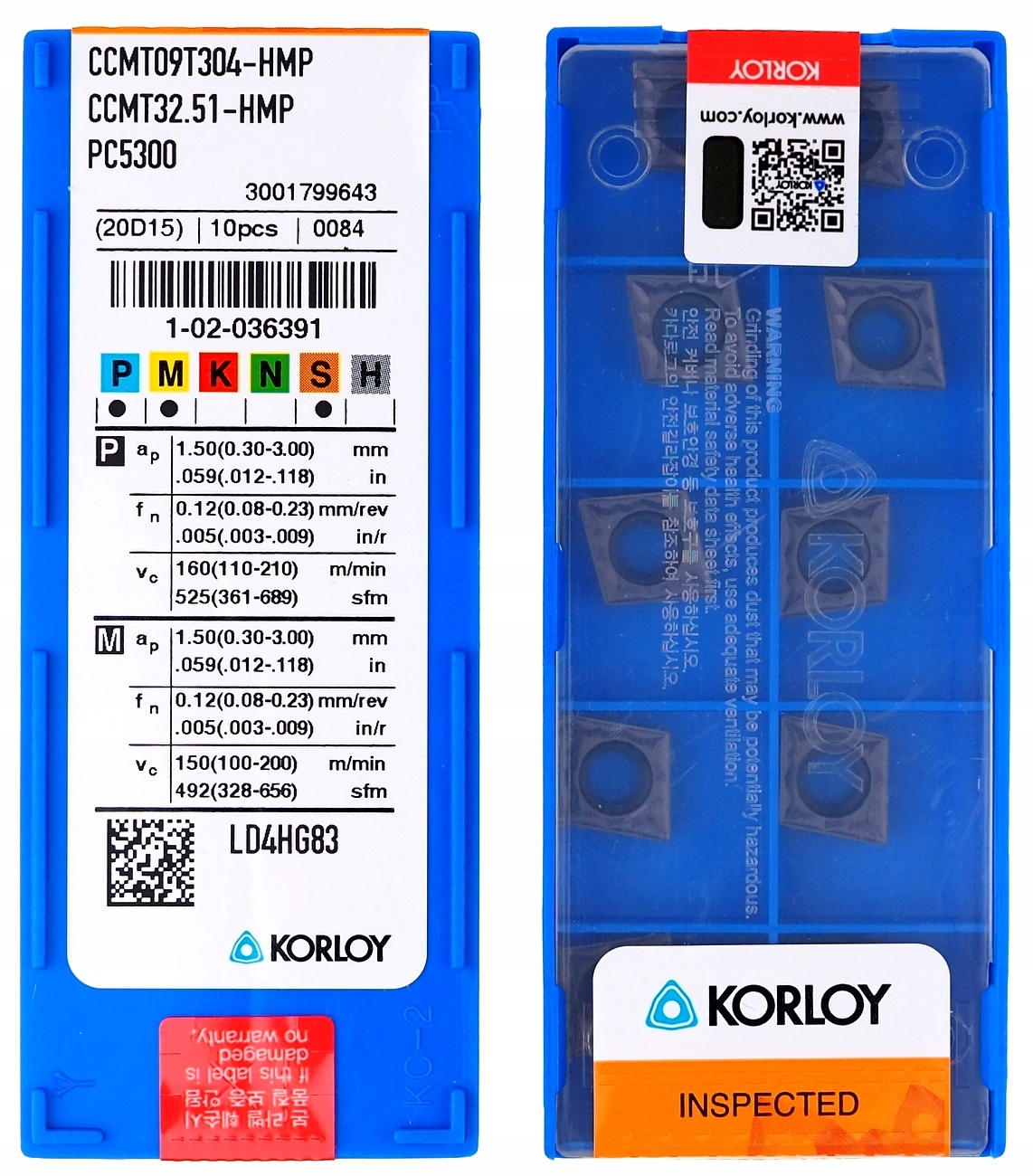 PŁYTKI WĘGLIKOWE CCMT 09T304 HMP PC5300 KORLOY