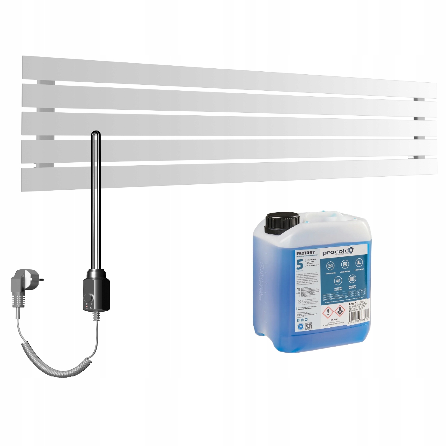 Set Horizontální elektrický ohřívač Bello 38x140 Bílý Mat Struktura