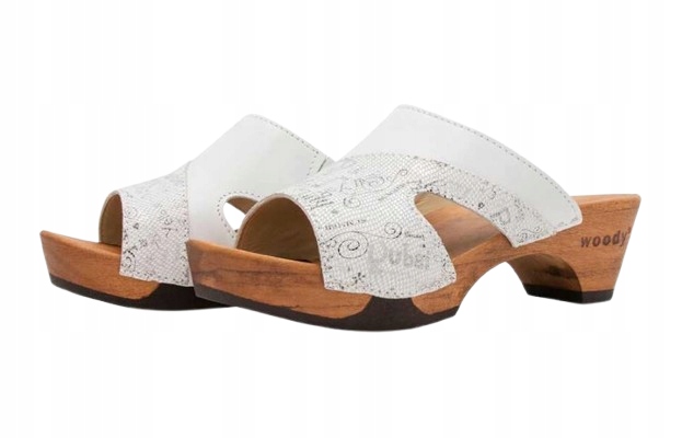 Woody Nazouváky Dámské Bílé Kožené Podpatky 42 Žkl