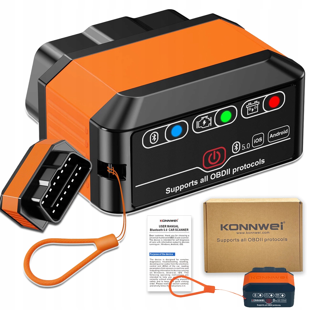 Interfejs Diagnostyczny KW905 Bt 5.0 Skaner Diagnostyczny OBD2