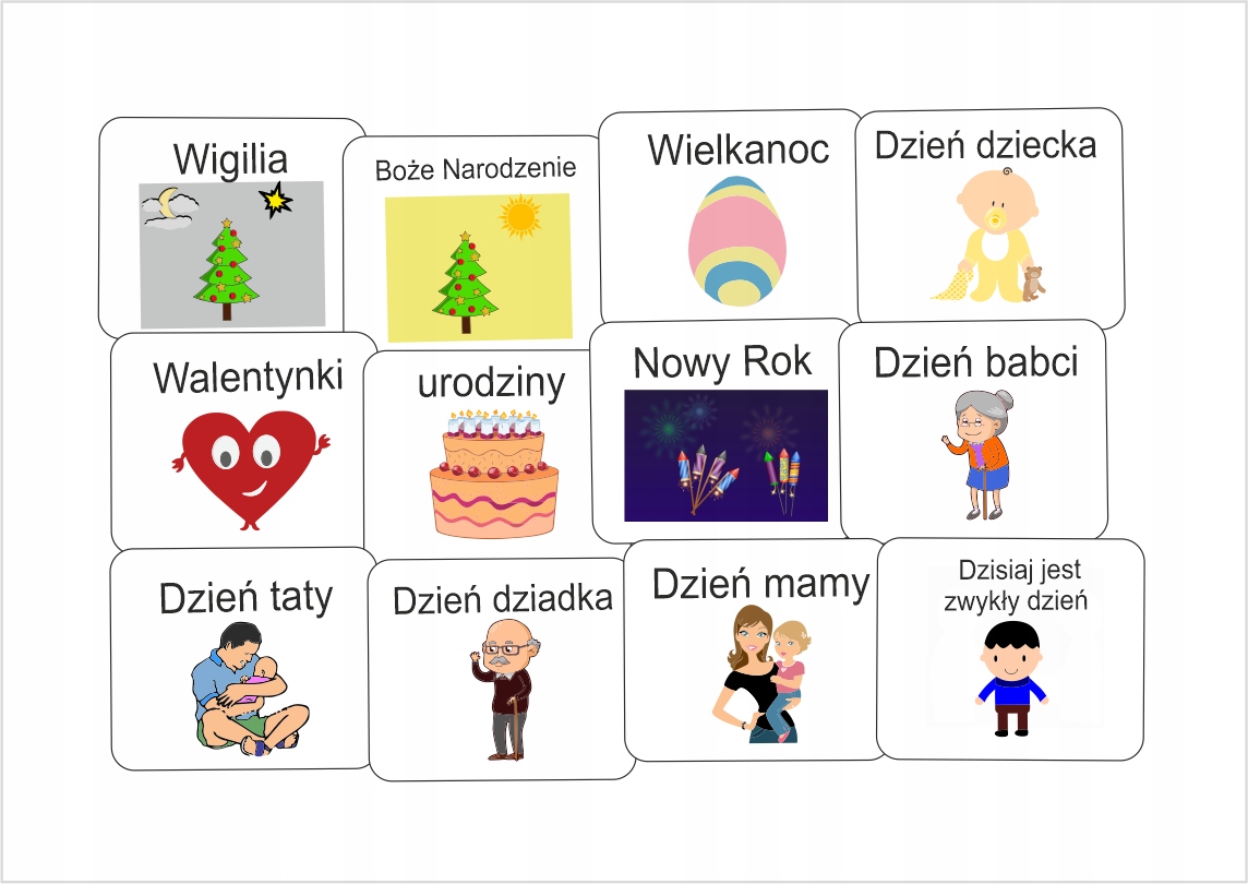 

Dni świąteczne święta uroczystości piktogramy