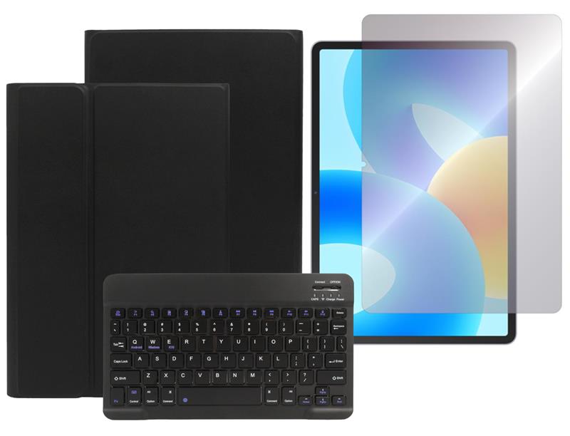 Etui z klawiaturą bluetooth do Huawei MatePad 11.5 2023 Case czarne i Szkło