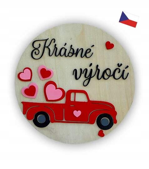 Jh WoodArt dřevěná cedule k výročí 38 cm