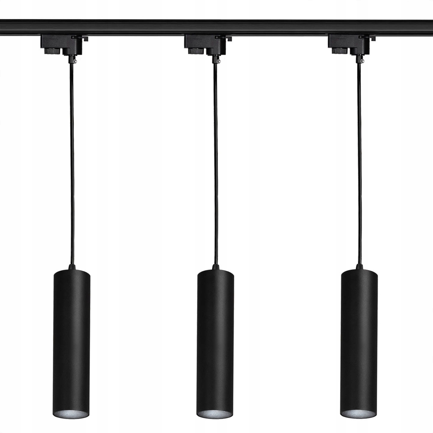 Zestaw Szynoprzewód 1m Lampa sufitowa wisząca szyna 3x GU10 czarny