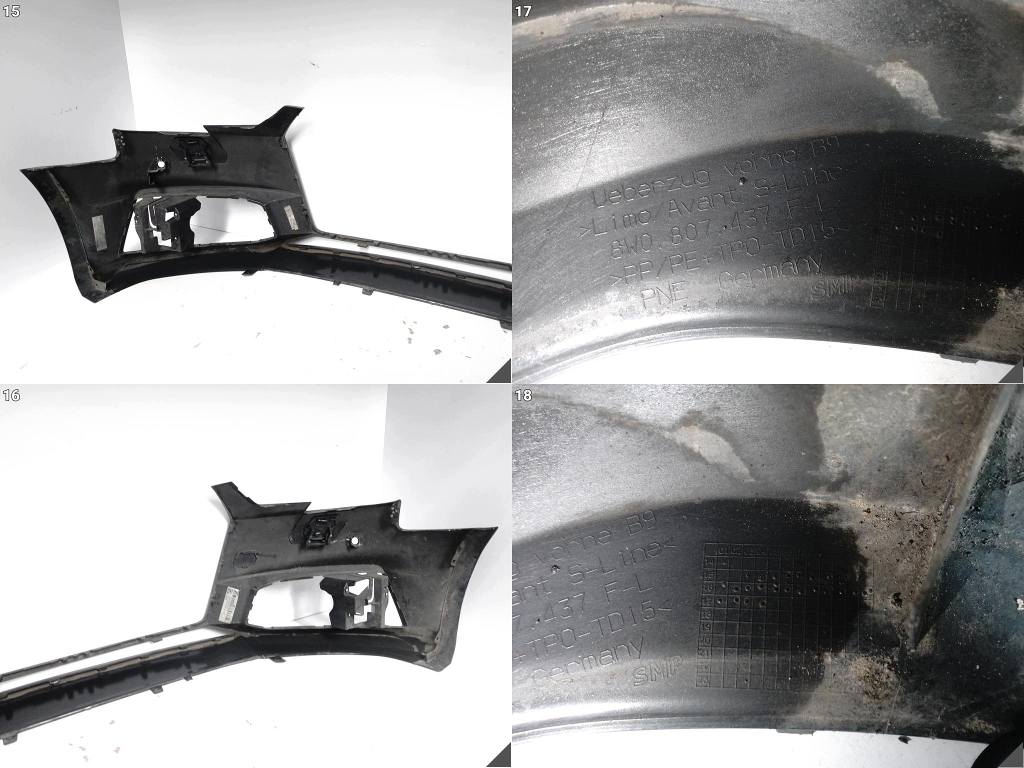 AUDI A4 B9 8W0 S-LINE 15-19 bumper BUMPER front (washers / 4xPDC)