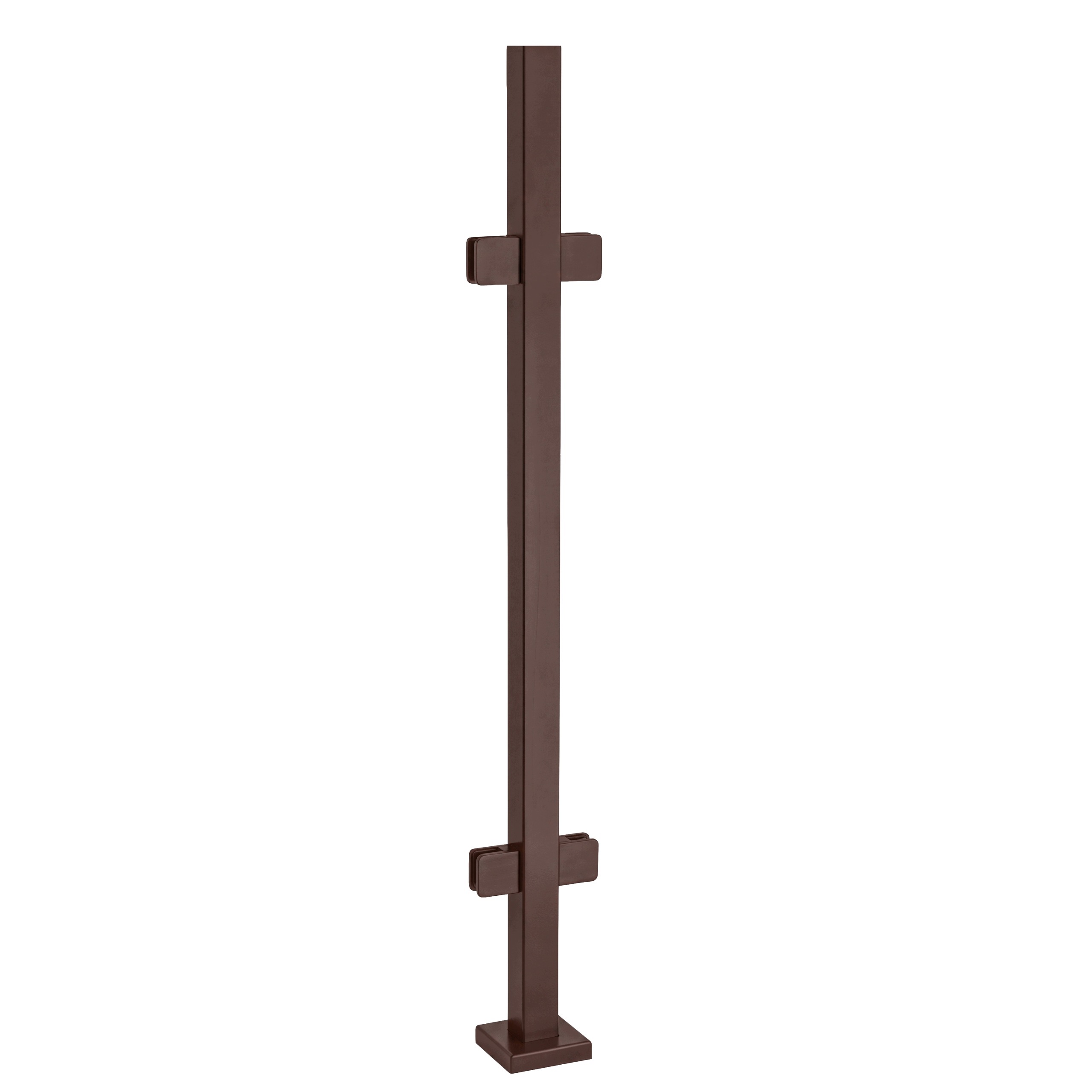 Priechodný stĺpik 110 cm pre sklenené zábradlie 40x40 Bronzový, 4 úchytky Loft