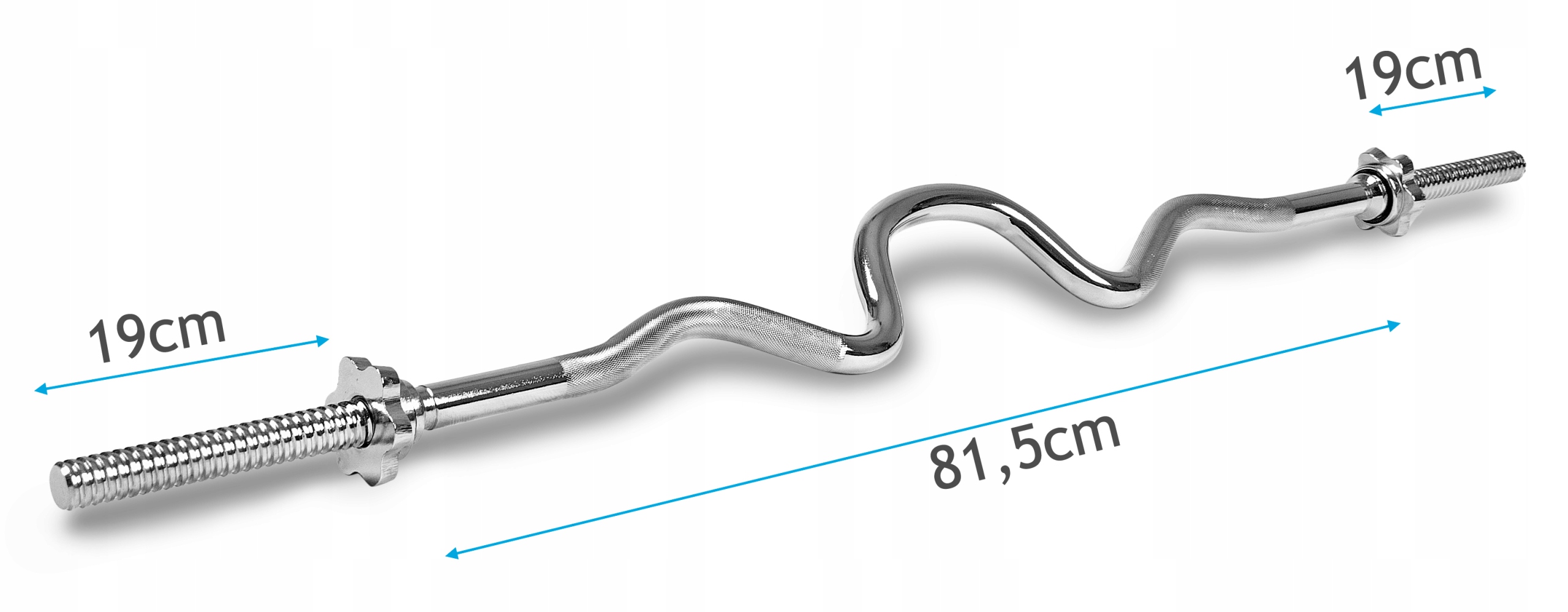 GRYF MOCNO ŁAMANY 120cm śr. 25mm SZTANGA pełny STALOWY gwintowany ZACISKI Marka Sapphire