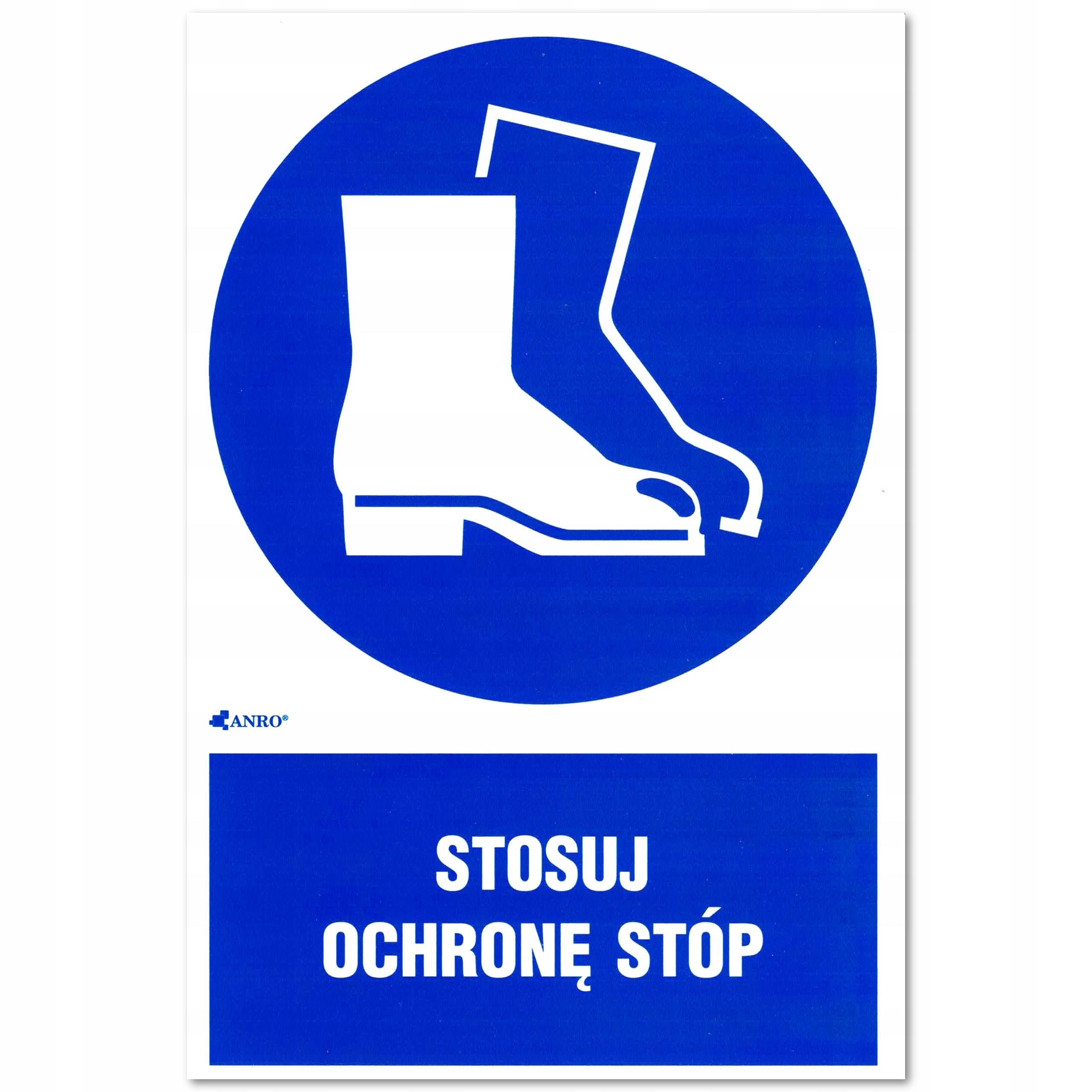 STOSUJ OCHRONĘ STÓP TABLICZKA znak płyta twarda 20x30cm