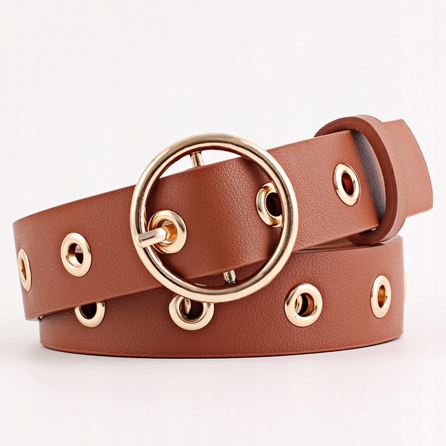 Pasek Damski Klamra Szeroki Do Spodni Róż Pudrowy Marka inna