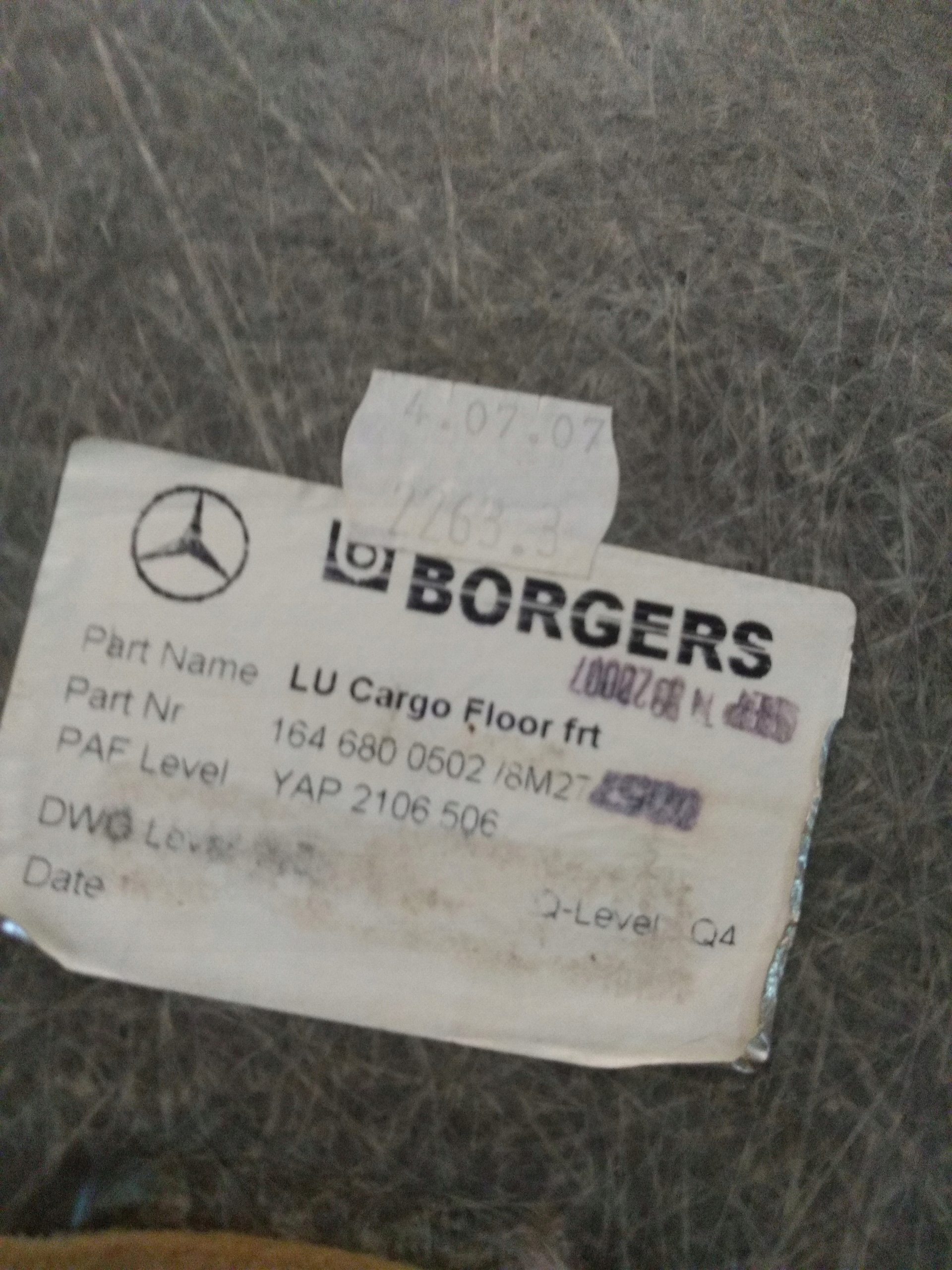 cover floor boot MERCEDES GL ML W164 X164