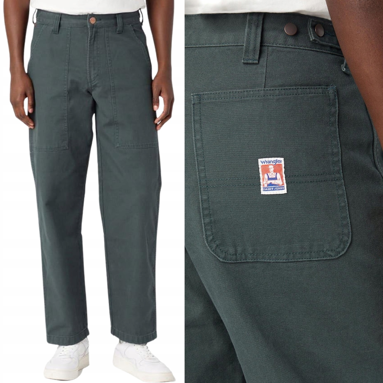 Wrangler Casey Jones Pants Spruce volné bavlněné látkové kalhoty M