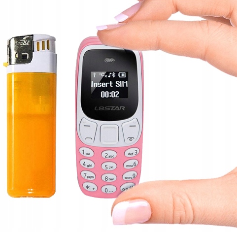 Levně Mini Telefon L8STAR Odposlech Změna Hlasu Dual Sim Malý Kompaktní Růžový