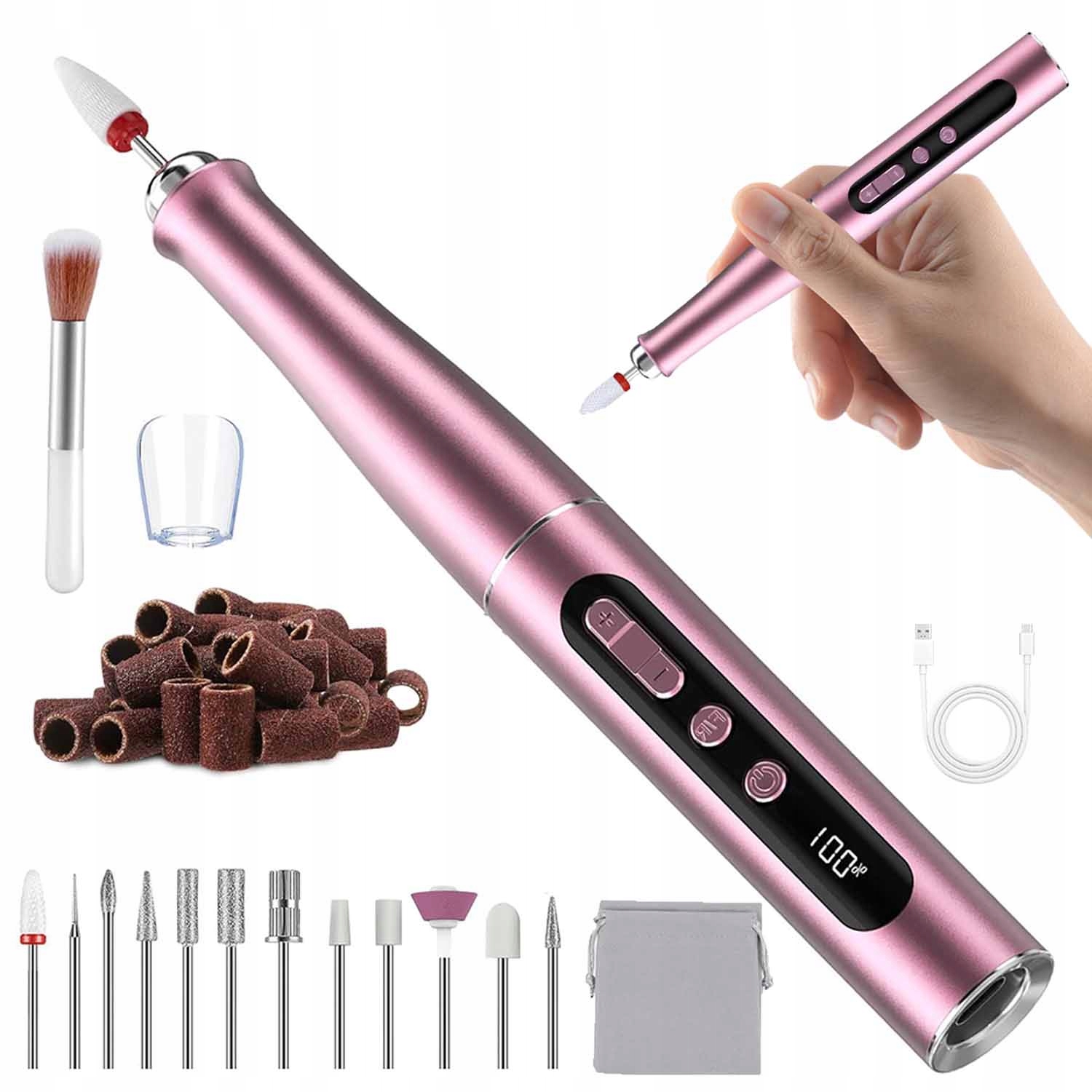 Frezarka Do Paznokci Manicure Pedicure Mocna Profesjonalna Zestaw Frezów