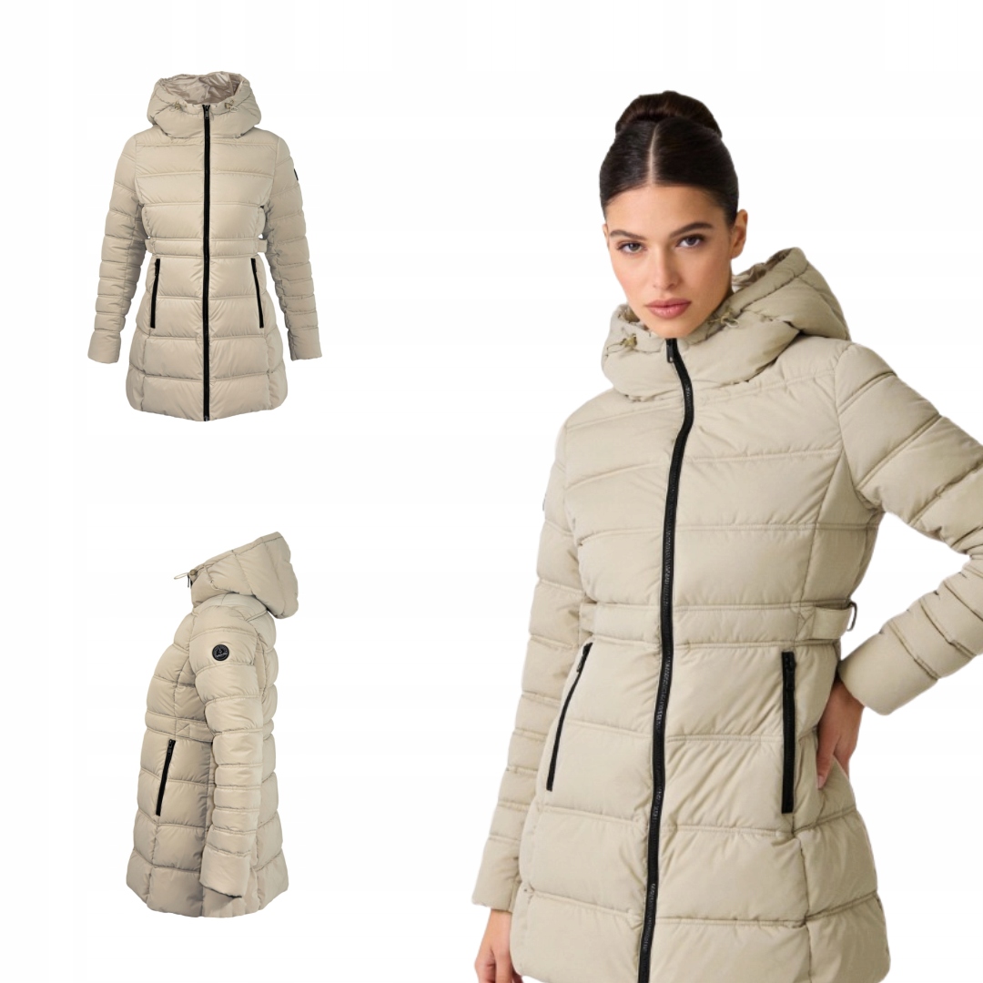 Zimní bunda s kapucí Viviani béžová S