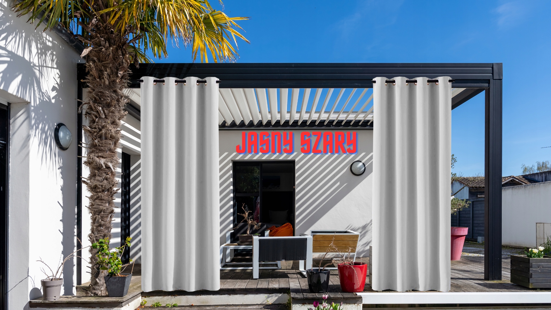 ZASŁONY WODOODPORNE OGRODOWE 155x220 NA TARAS ZASŁONA GOTOWA NA KÓŁKACH EAN (GTIN) 5905575588517