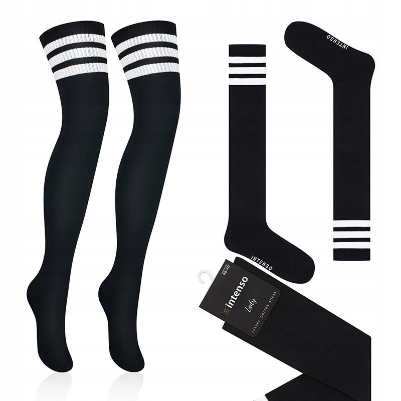 ZAKOLANÓWKI DAMSKIE GŁADKIE BAWEŁNIANE INTENSO R.36-40 Płeć kobieta