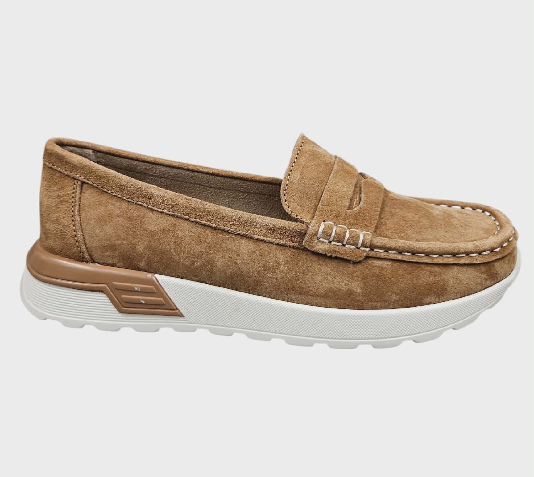 Kožené Dámské Mokasíny Na Platformě Filippo DP7528 Rudý nubuk vel. 37