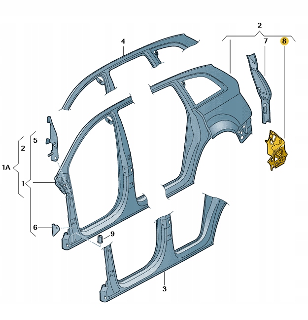 NOWE ORYGINALNE AUDI OE BLACHA 8R0809650B