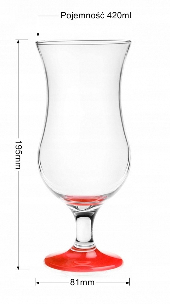 

Kieliszek koktajlowy 420 ml dno czerwone Glasmark