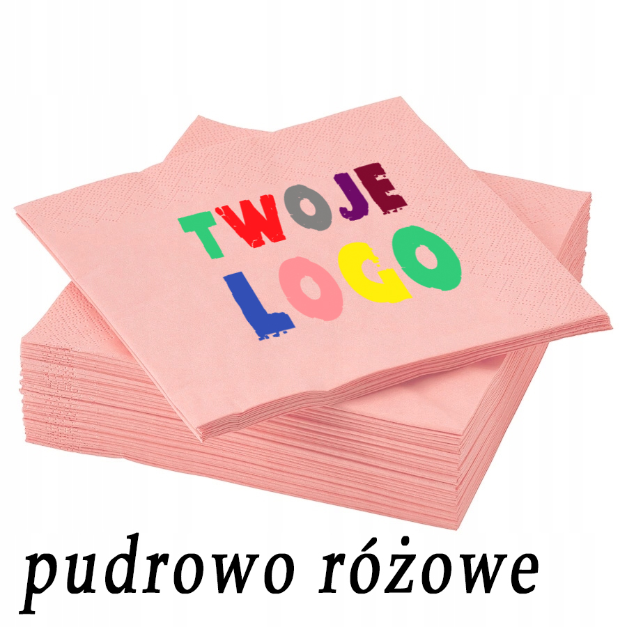 Serwetki personalizowane z Twoim własnym nadrukiem LOGO Firmy projekt 50szt Długość 33 cm