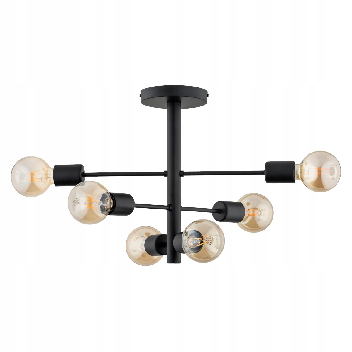 Alfa Stropná lampa čierna 6xE27 loftová bez tienidla Brisk 15W