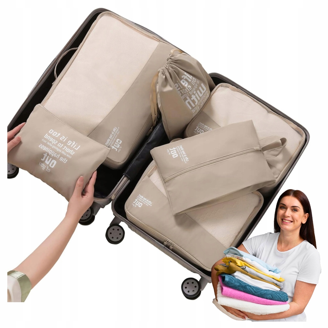 6-CZĘŚCIOWY Zestaw Kostek Podróżnych Do Pakowania Torby Organizery Pojemne