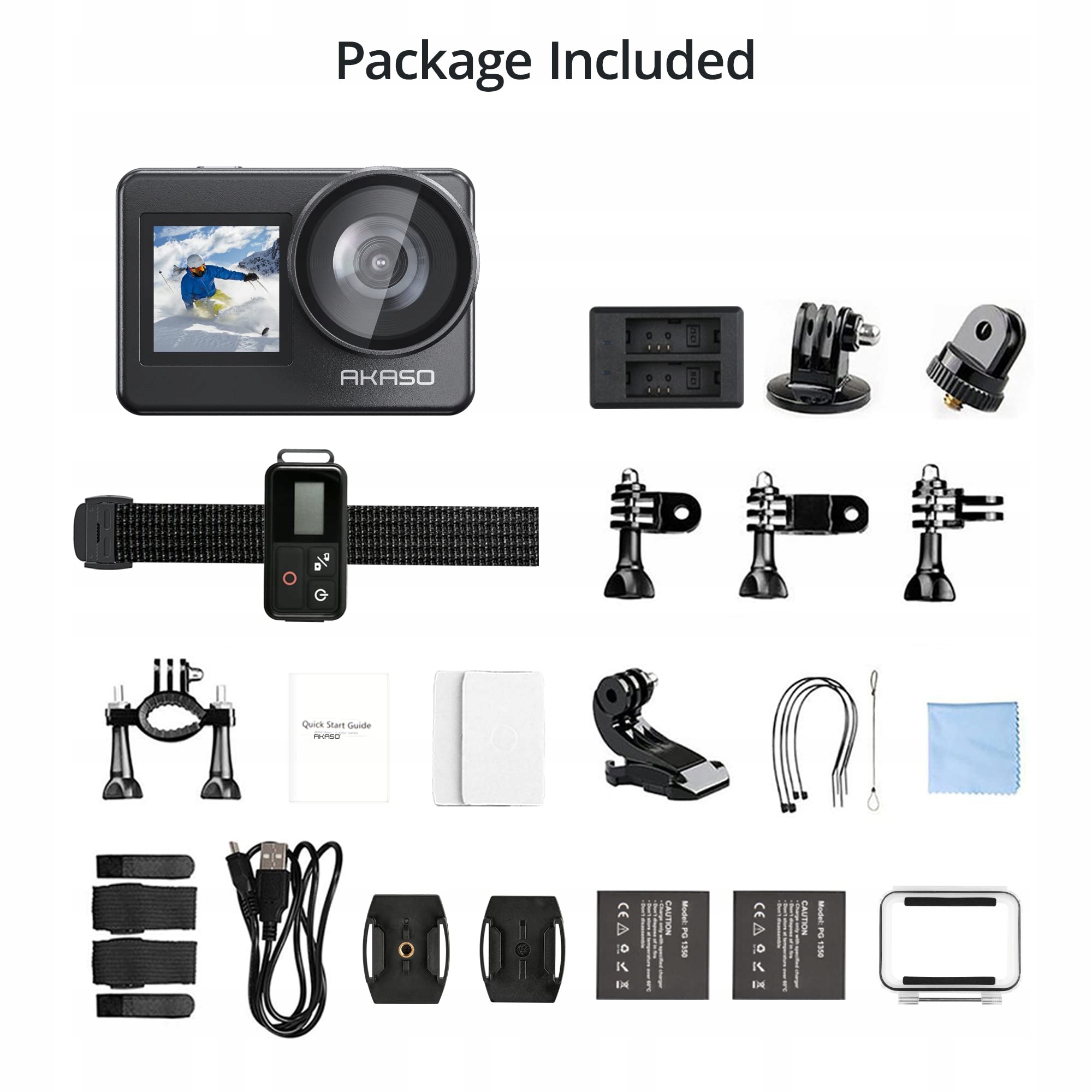 AKASO Brave 7 4K Kamera 30FPS 64GB microSDXC 20MP WiFi Wodoodporna — miniatura 6