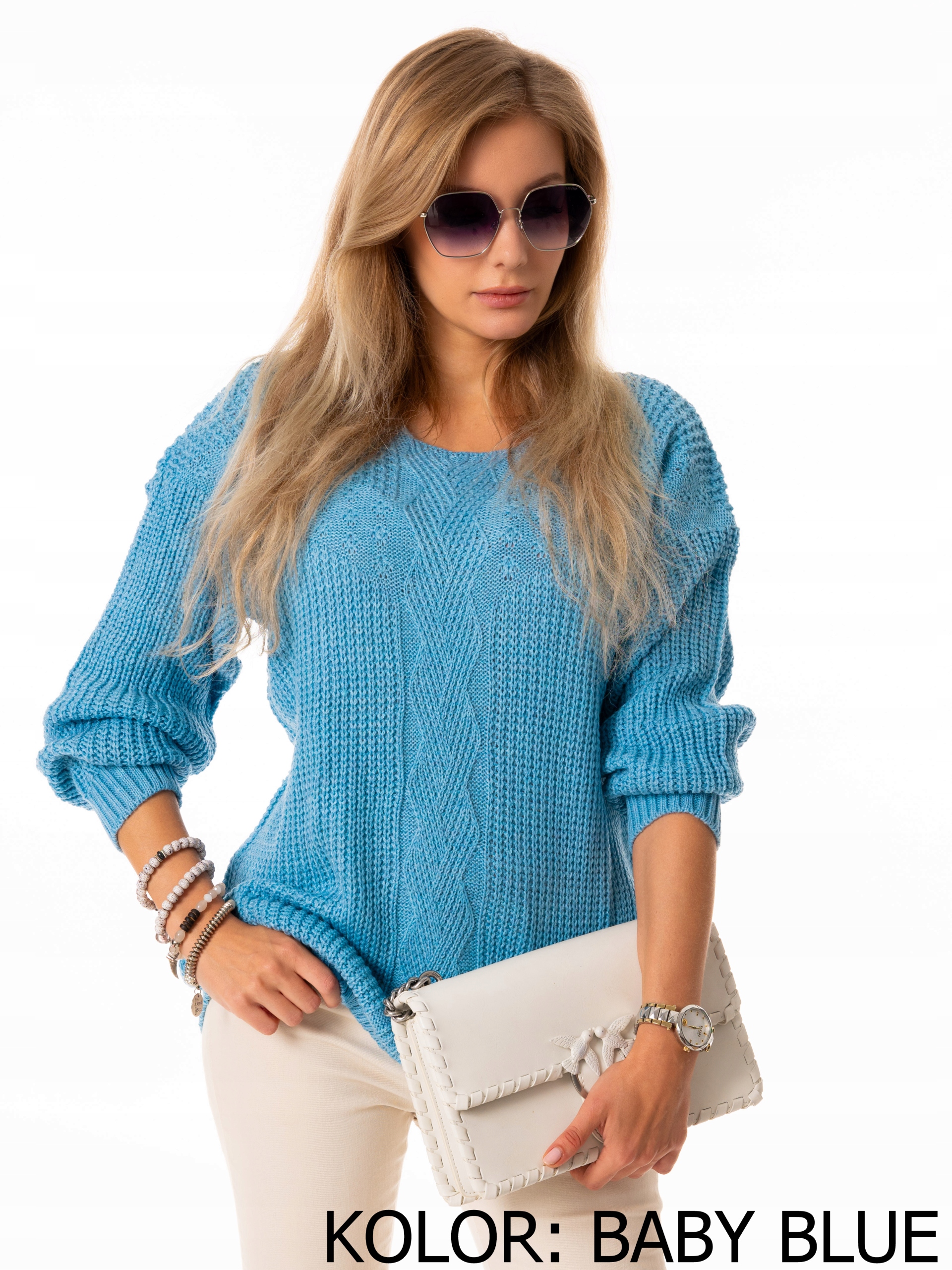 Modny SWETER Oversize Sweterek Dużo Kolorów Cechy dodatkowe brak