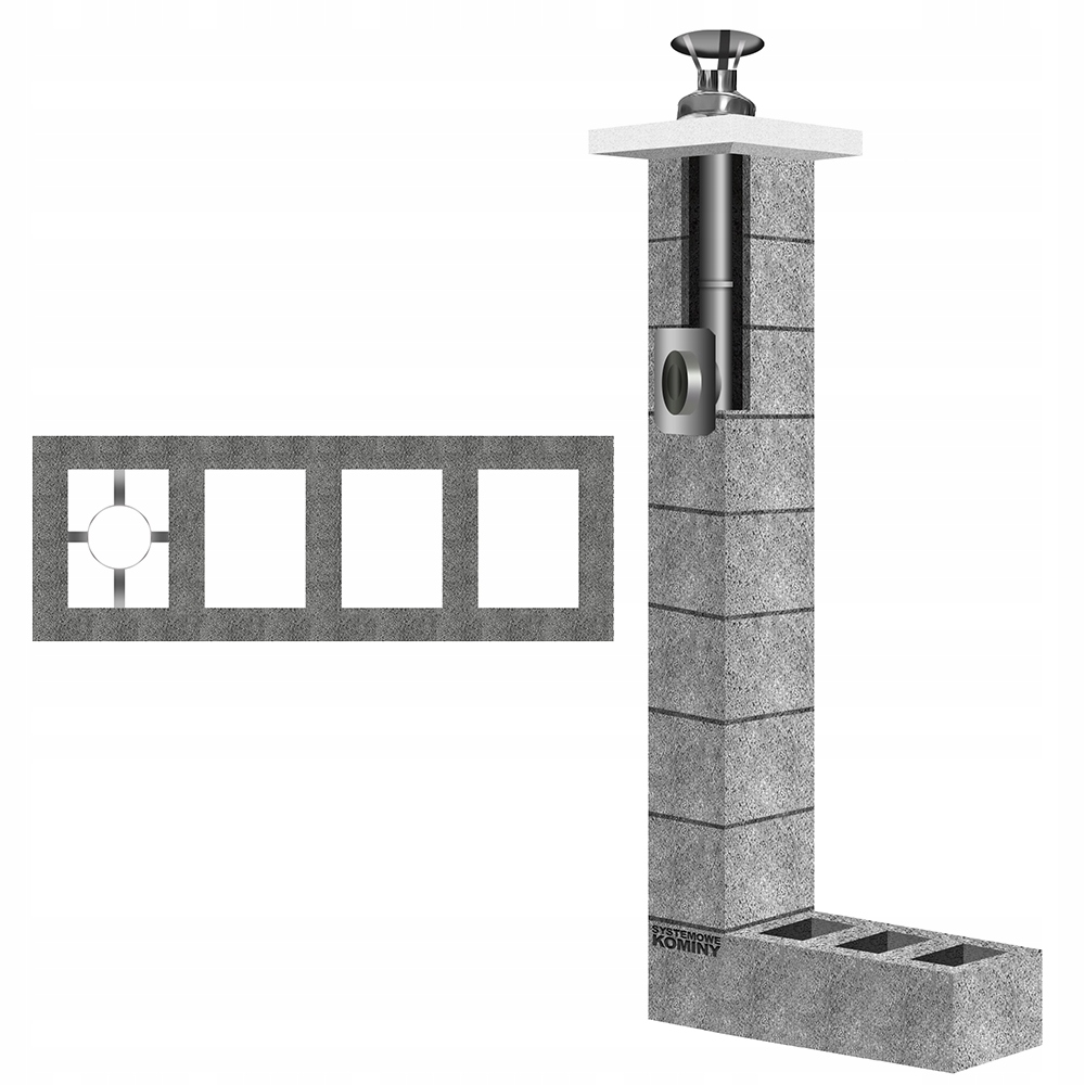 Komínový systém Inox W4 fi 80 6 m turbo plynová vložka kyselina kompletní sada 68/24